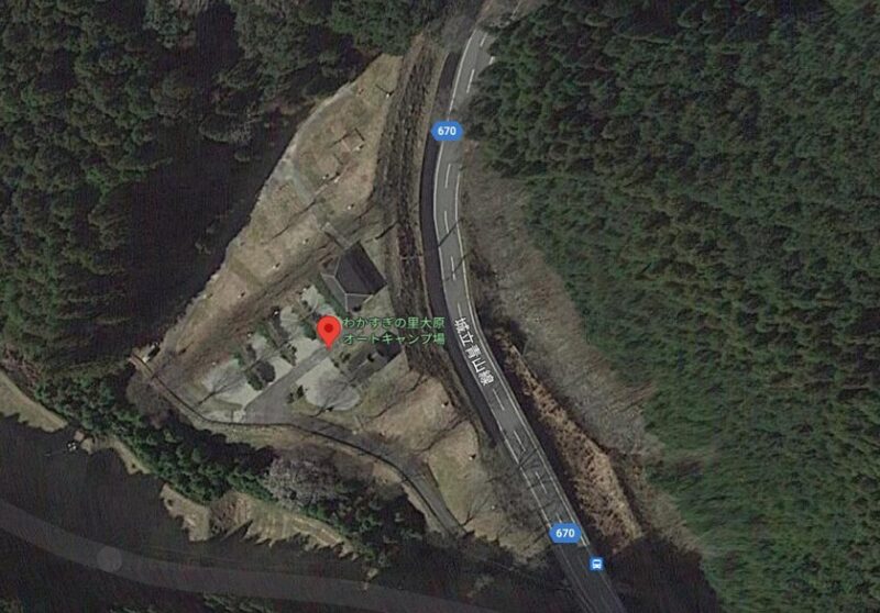 わかすぎの里キャンプ場-GoogleMap衛星写真
