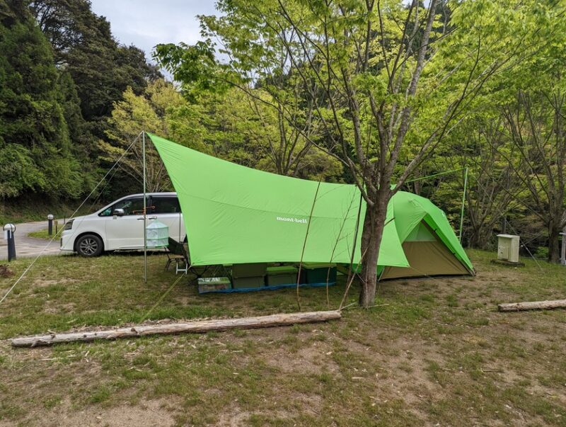 2ルームテントの検討-ドーム型テントとヘキサタープの小川張り